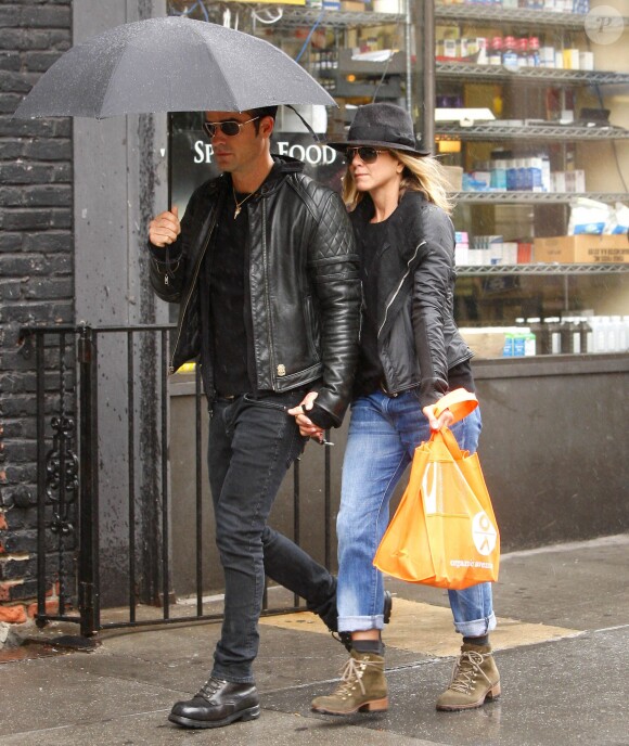Jennifer Aniston et Justin Theroux à New York le 20 septembre 2011