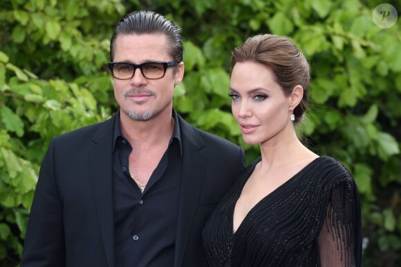 Brad Pitt, Angelina Jolie -  Première du film Maléfique à Londres le 8 mai 2014.
