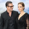 Angelina Jolie et Brad Pitt -  Première du film Maléfique à Londres le 8 mai 2014. 