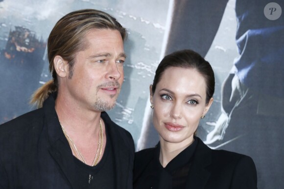 Brad Pitt et Angelina Jolie à l'UGC Normandie de Paris le 3 juin 2013.