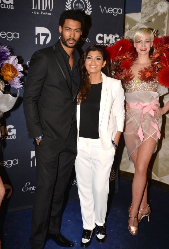 Nawell Madani et son ami - Photocall de la remise des trophées lors de la 10ème cérémonie des Globes de Cristal au Lido à Paris, le 13 avril 2015.