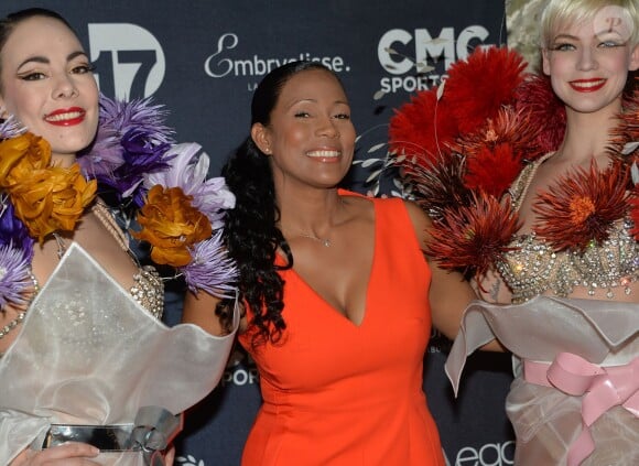 Christine Kelly - Photocall de la remise des trophées lors de la 10ème cérémonie des Globes de Cristal au Lido à Paris, le 13 avril 2015.
