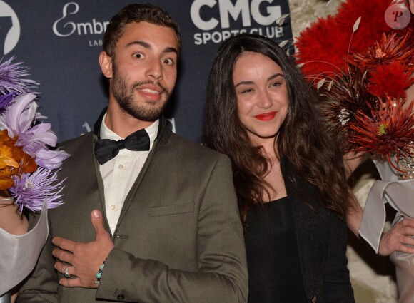 Marwan Berreni et Coline D'Inca (Plus Belle la Vie) - Photocall de la remise des trophées lors de la 10ème cérémonie des Globes de Cristal au Lido à Paris, le 13 avril 2015.