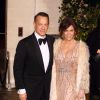 Tom Hanks et sa femme Rita Wilson à Londres, le 16 février 2014.
