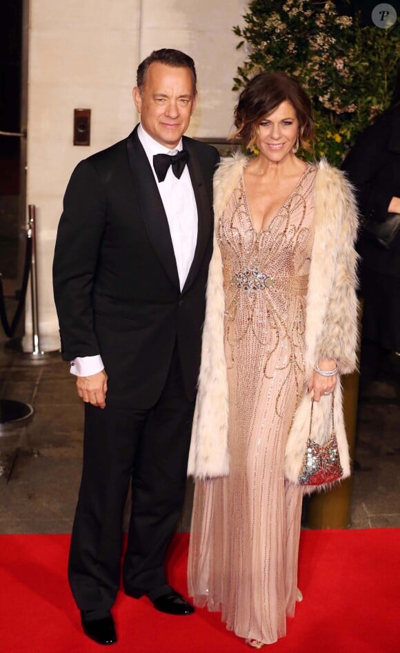 Tom Hanks et sa femme Rita Wilson à Londres, le 16 février 2014.