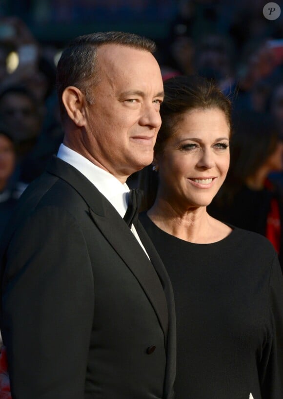 Tom Hanks et sa femme Rita Wilson à Londres, le 9 octobre 2013. 