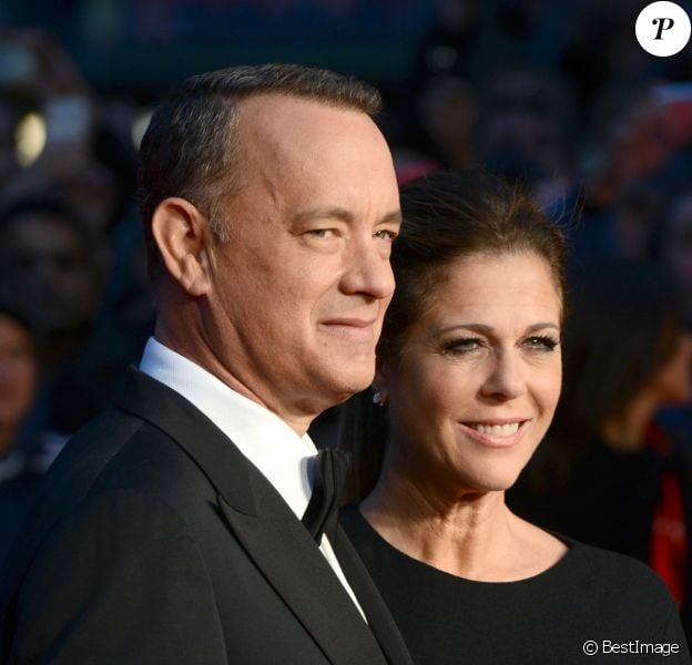 Tom Hanks et sa femme Rita Wilson à Londres, le 9 octobre 2013. 