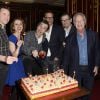 Guillaume de Tonquédec, Lysiane Meis, Eric Elmosnino, Alexandre de la Patelliere, Matthieu Delaporte et Bernard Murat - 200e de la pièce "Un dîner d'adieu" au théâtre Édouard VII à Paris le 14 avril 2015.1