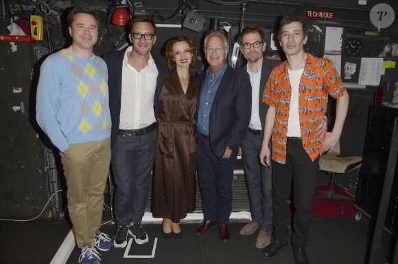 Guillaume de Tonquédec, Lysiane Meis, Bernard Murat et Eric Elmosnino - 200e de la pièce "Un dîner d'adieu" au théâtre Édouard VII à Paris le 14 avril 2015.