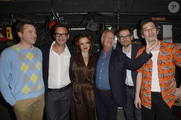Guillaume de Tonquédec, Lysiane Meis, Bernard Murat et Eric Elmosnino - 200e de la pièce "Un dîner d'adieu" au théâtre Édouard VII à Paris le 14 avril 2015.