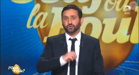 Cyril Hanouna dans L'Oeuf ou la Poule sur D8, le jeudi 9 avril 2015.