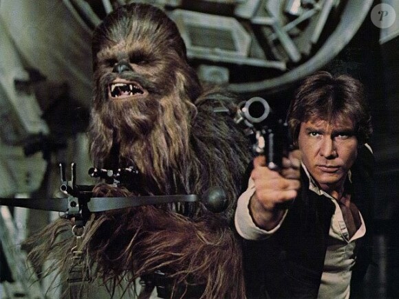 Han Solo et Chewbacca dans Un Nouvel Espoir (1976).