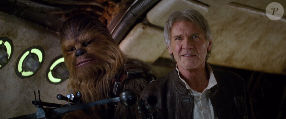 Han Solo et Chewbacca dans Le Réveil de la Force (2015).