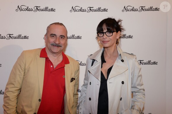 Mathilda May et Antoine Duléry lors de la soirée Nicolas Feuillatte à l'Atelier Richelieu à Paris, le 15 avril 2015