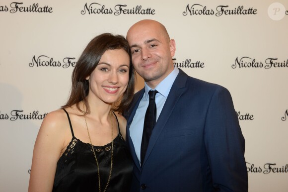Marie-Ange Casalta et son mari Romuald Boulanger lors de la soirée Nicolas Feuillatte à l'Atelier Richelieu à Paris, le 15 avril 2015