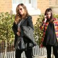 Jade Jagger et sa fille Assisi Lola Jackson, enceintes, arrivent à leur baby shower organisée par Jerry Hall chez elle à Londres, le 15 mars 2014.