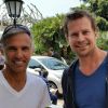Paul Belmondo et Gaël Pollès au Triathlon de Cannes le 19 avril 2015.