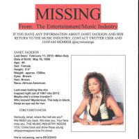 Janet Jackson, portée disparue : Un avis de recherche lancé, la chanteuse réagit