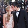Novak Djokovich avec son épouse Jelena Ristic sur le tapis rouge du Festival de Cannes, le 17 mai 2011