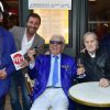 Bernard Montiel, Michou et Jean-Jacques Debout - La République de Montmartre célèbre Radio Montmartre au restaurant La Bonne Franquette à Paris, le 22 avril 2015.