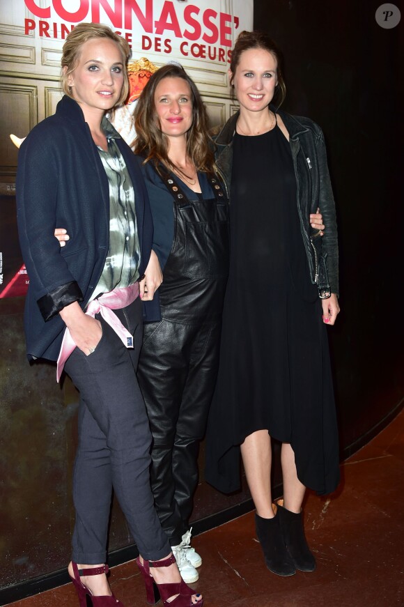 Les réalisatrices Eloïse Lang, Noémie Saglio et Camille Cottin enceinte - Avant-première du film "Connasse, Princesse des coeurs" au cinéma Elysées Biarritz à Paris, le 23 avril 2015.