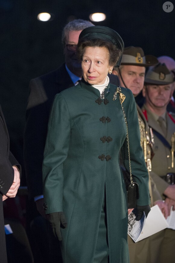 La princesse Anne lors de l'ANZAC Day et le centenaire de la bataille de Gallipoli le 25 avril 2015 à Hyde Park.