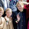 Les princesses Alexia, Ariane et Catharina-Amalia des Pays-Bas lors des célébrations de la Fête du Roi le 27 avril 2015 à Dordrecht pour les 48 ans du roi Willem-Alexander des Pays-Bas.