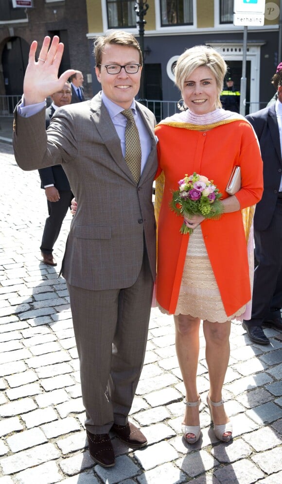 Le prince Constantijn et la princesse Laurentien lors des célébrations de la Fête du Roi le 27 avril 2015 à Dordrecht pour les 48 ans du roi Willem-Alexander des Pays-Bas.