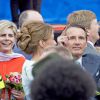 La princesse Laurentien, la princesse Marilène et le prince Maurits survoltés lors des célébrations de la Fête du Roi le 27 avril 2015 à Dordrecht pour les 48 ans du roi Willem-Alexander des Pays-Bas.