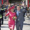 Le roi Willem-Alexander et la reine Maxima des Pays-Bas lors des célébrations de la Fête du Roi le 27 avril 2015 à Dordrecht pour les 48 ans du roi Willem-Alexander des Pays-Bas.