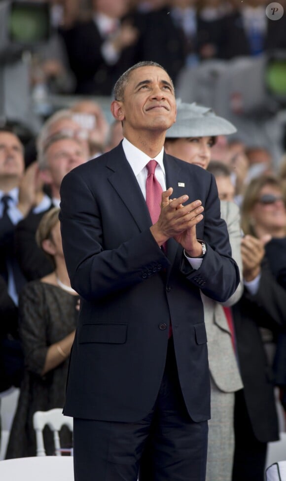 Barack Obama lors de la cérémonie de commémoration du 70ème anniversaire du débarquement sur la plage Sword Beach à Ouistreham, le 6 juin 2014  