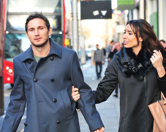 Frank Lampard et sa fiancée Christine Bleakley à Londres, le 11 janvier 2014. 