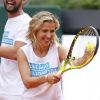 Jesus Castro et Elsa Pataky jouent au tennis lors d'une journée caritative au Masters de Madrid, le 1er mai 2015
