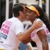 Arturo Valls et Serena Williams jouent au tennis lors d'une journée caritative au Masters de Madrid, le 1er mai 2015