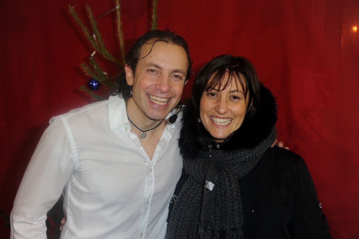 Photo Exclusif Philippe Candeloro et sa femme Olivia Patinoire de