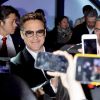 Robert Downey Jr. en promotion pour la sortie du film " The Avengers 2 " à Séoul le 17 avril 2015