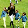 La princesse Maria Margarita de Bourbon pouvait compter sur le soutien de son mari le prince Louis et leurs enfants la princesse Eugenia et les jumeaux le prince Luis et le prince Alfonso au Longines Global Champions Tour à Madrid le 1er mai 2015