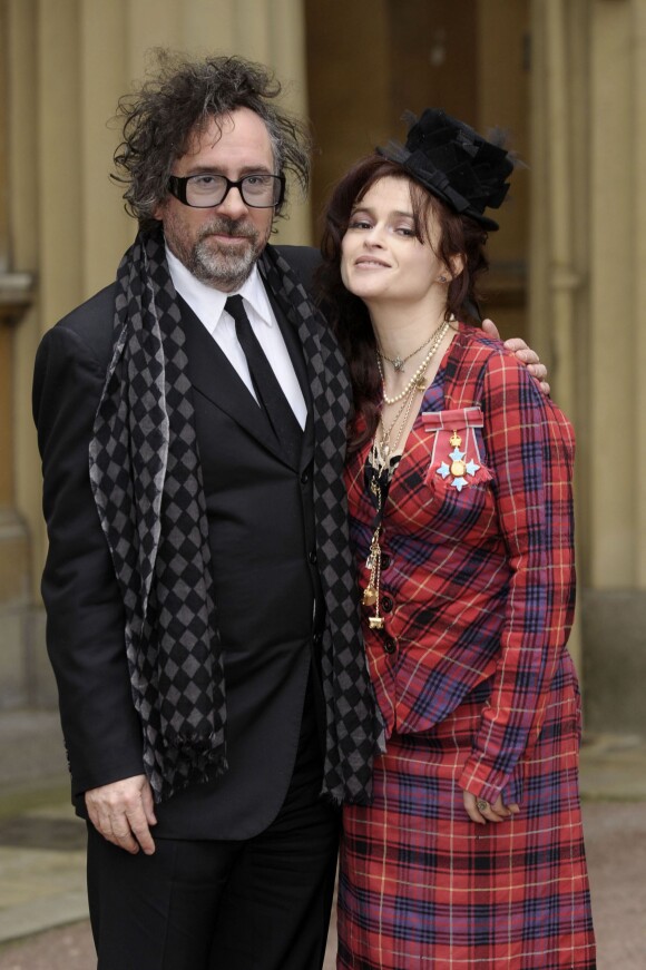 Helena Bonham Carter et Tim Burton à Londres le 22 février 2012.