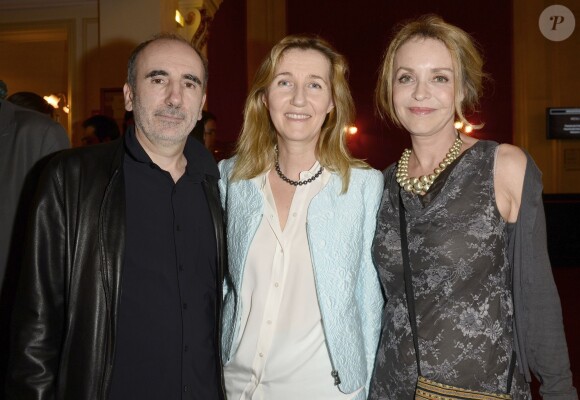 Philippe Harel, Sylvie Bourgeois et Fanny Cottençon - Générale de la pièce Open Space au théâtre de Paris le 11 mai 2015.