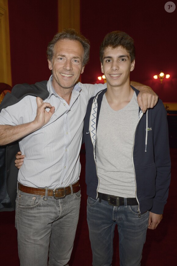 Stéphane Freiss et son fils Ruben - Générale de la pièce Open Space au théâtre de Paris le 11 mai 2015.