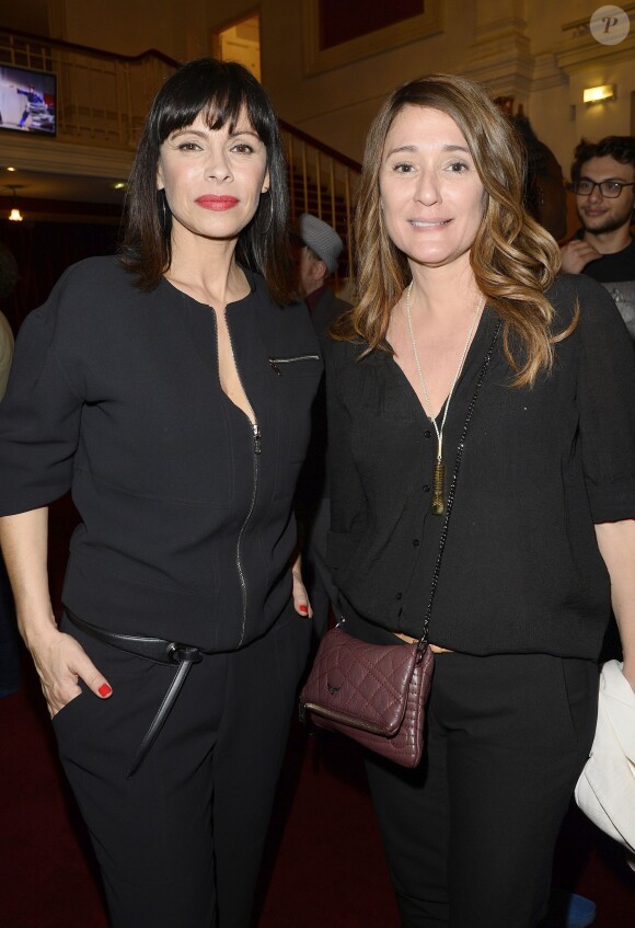 Mathilda May et Daniela Lumbroso - Générale de la pièce Open Space au théâtre de Paris le 11 mai 2015.