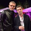 Exclusif - Lambert Wilson et Frédéric Taddeï - Dîner de l'équipe du Grand Journal de Canal Plus à la suite Sandra and Co au 63 la Croisette, à l'occasion du 68e Festival international du film de Cannes. Le 12 mai 2015
