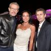Exclusif - Lambert Wilson, Sandra Zeitoun De Matteis et Frédéric Taddeï - Dîner de l'équipe du Grand Journal de Canal Plus à la suite Sandra and Co au 63 la Croisette, à l'occasion du 68e Festival international du film de Cannes. Le 12 mai 2015