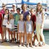 La reine Sofia d'Espagne avec tous ses petits-enfants au club nautique de Palma de Majorque en août 2013