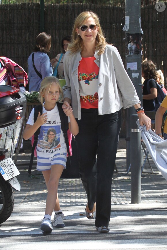 L'infante Cristina d'Espagne avec sa fille Irene Urdangarin en septembre 2012 à Barcelone