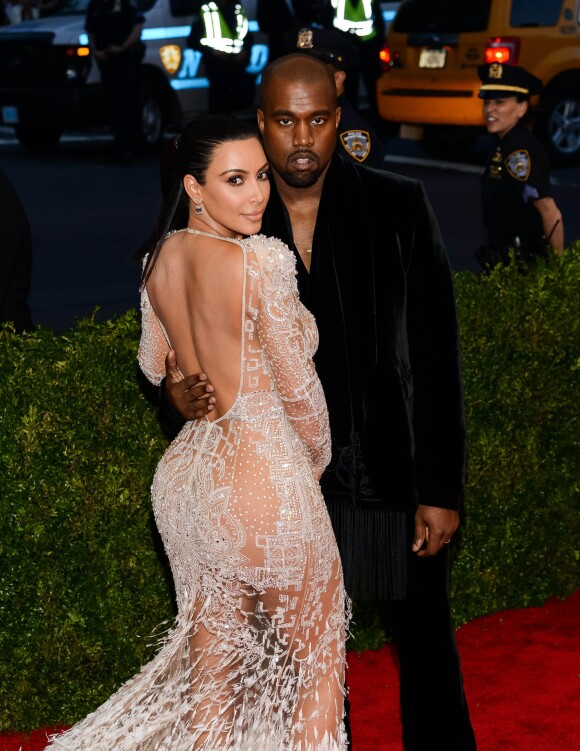 Kim Kardashian et son mari Kanye West au Met Gala 2015 à New York, le 4 mai 2015.