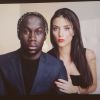Ludivine Sagna et son époux Bacary Sagna, in love, prennent la pose pour un shooting glamour dans l'enceinte du prestigieux Hotel Le prince regent à Paris, en mai 2015