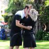 Jennie Garth et son fiancé David Abrams passent la journée au Golf de Calabasas, Los Angeles, le 26 avril 2015