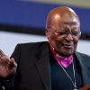 Desmond Tutu lors de la cérémonie de remise d'un prix pour la paix à La Haye, le 18 novembre 2014.