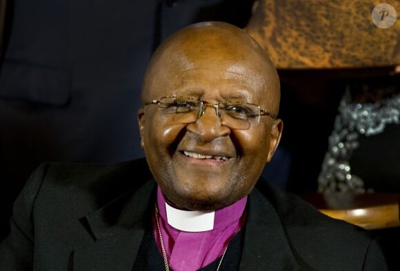 Desmond Tutu lors de la cérémonie de remise d'un prix pour la paix à La Haye, le 18 novembre 2014.